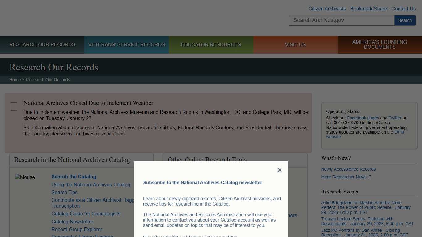 Research Our Records National Archives